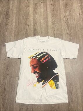 Drake For All The Dogs Men’s L Graphic T-Shirt High Street White Made USA